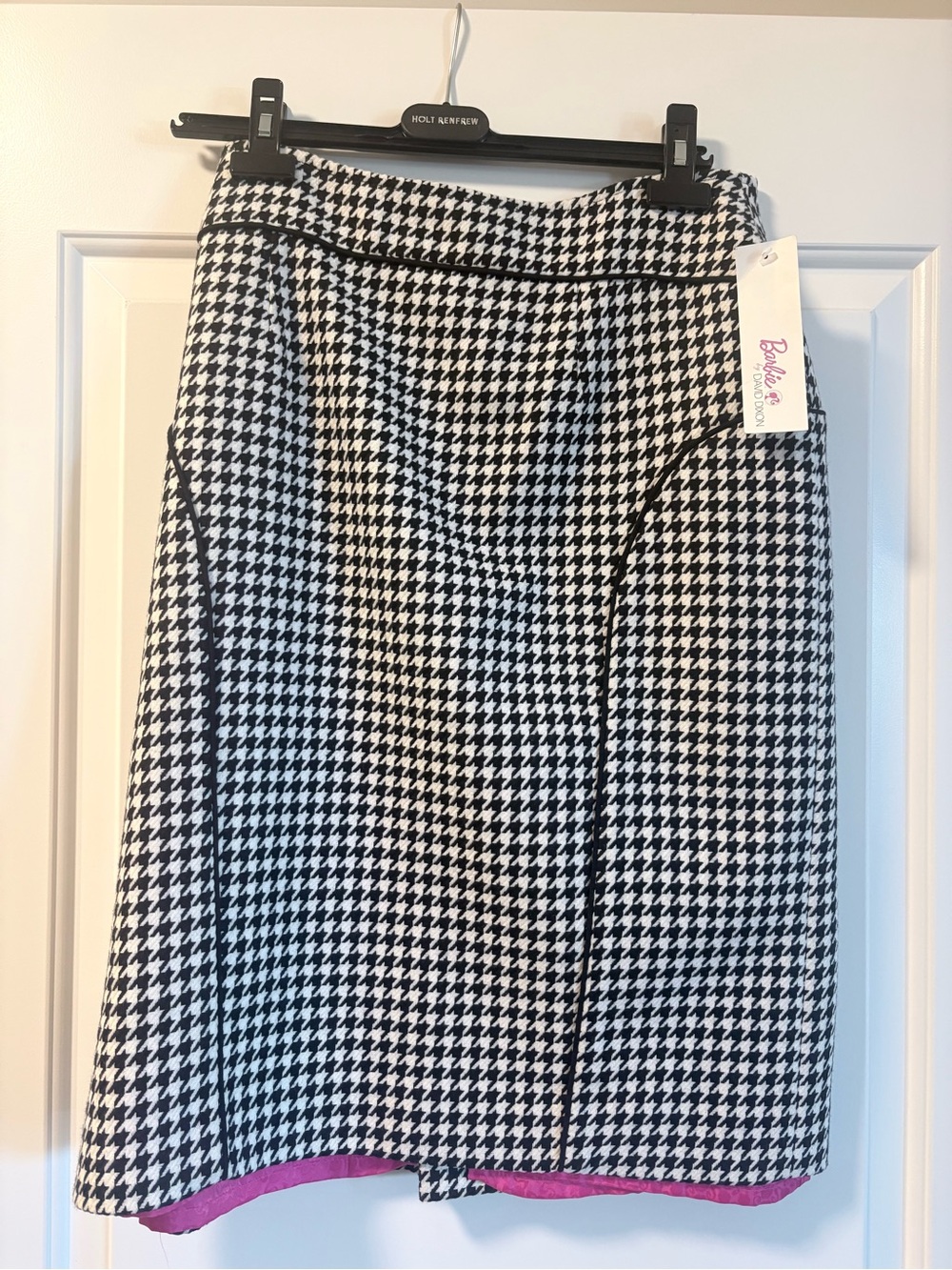 David Dixon Barbie Houndstooth Pencil Skirt in Black & White NWT